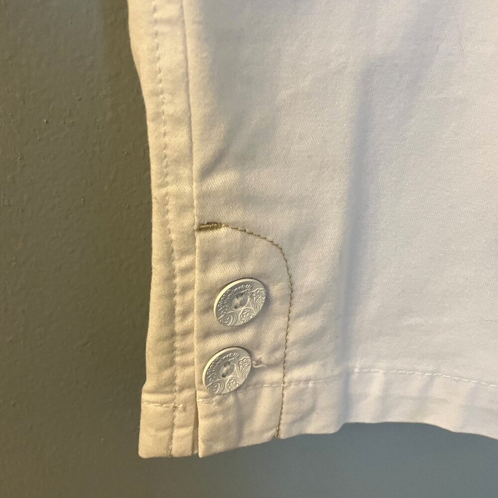 Gloria Vanderbilt Stretch Waistband White Capri Sz 10 - Picture 3 of 6